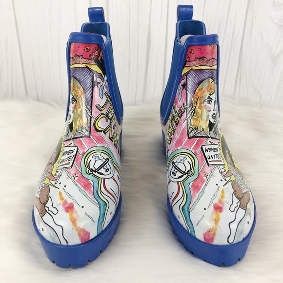 Jeffrey Campbell Cloudy Chelsea Rain Boot Comic - Picture 3 of 7